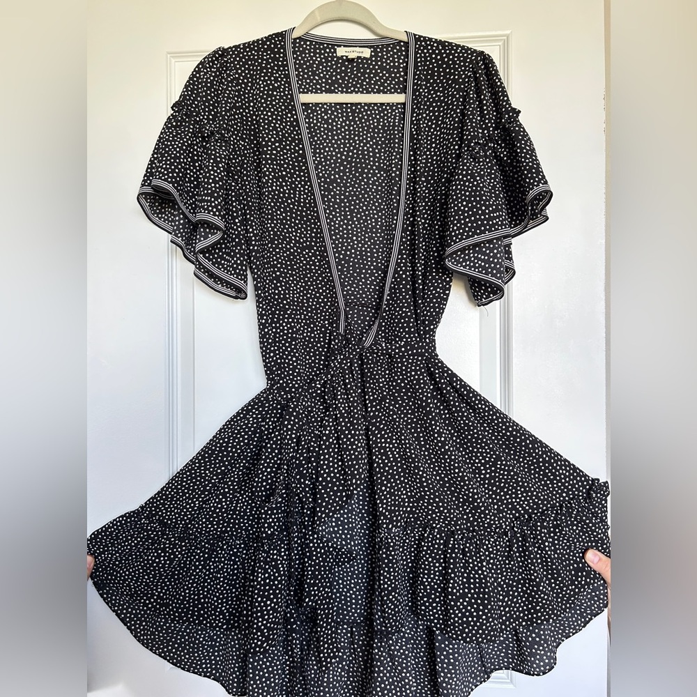 Wrap Dress: Black and White Polka Dot